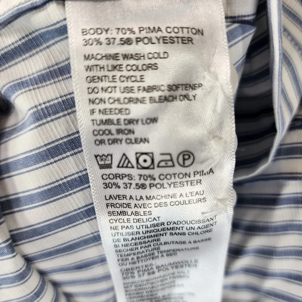 Tommy Bahama Newport Tamati Stripe Shirt Mens L Throne Blue Pima Cotton Blnd NWT - Picture 11 of 13